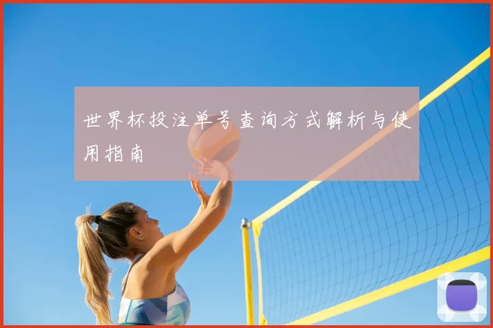 世界杯投注单号查询方式解析与使用指南